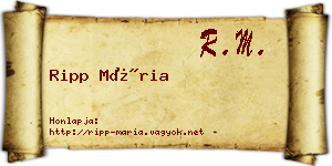 Ripp Mária névjegykártya