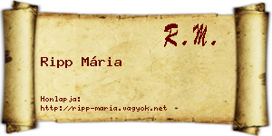 Ripp Mária névjegykártya